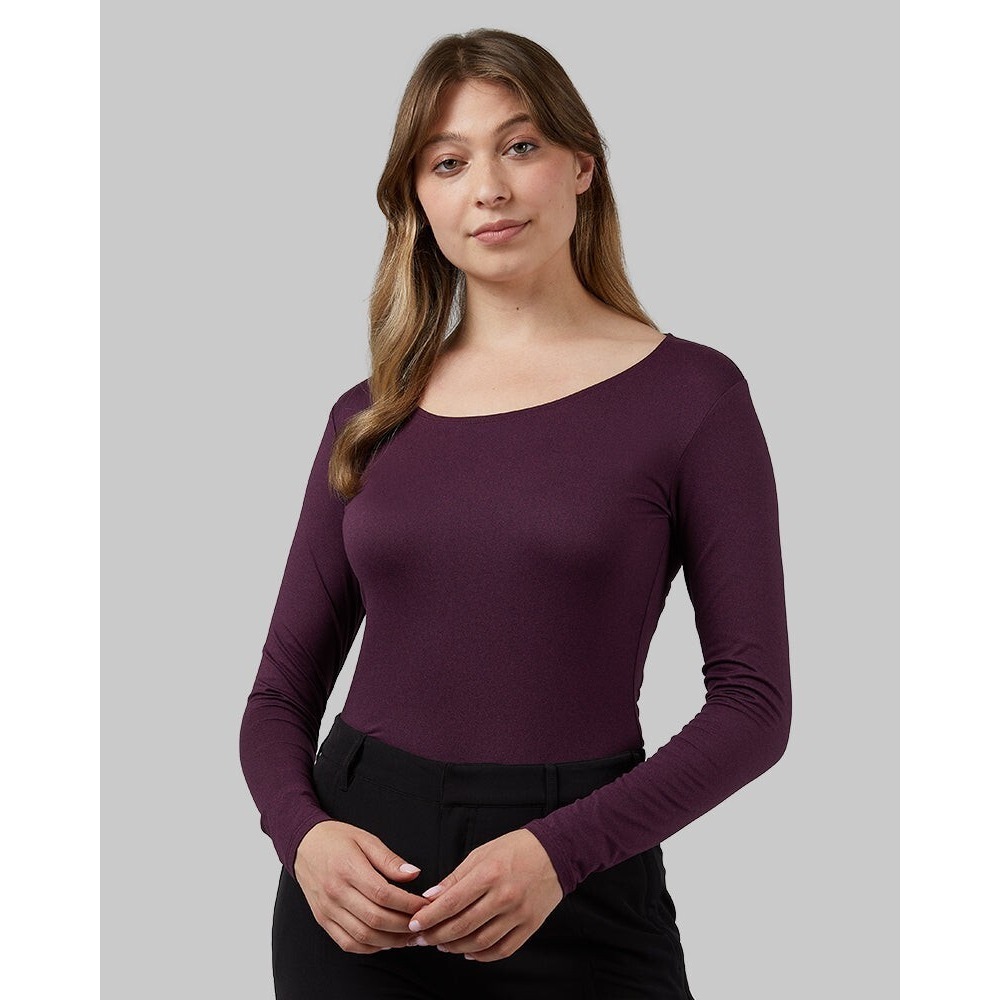 32 Degrees Women's Lightweight Baselayer Scoop‎ Top Grape Size Large NEW